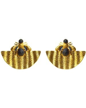 Ebru Jewelry Abundance Honey Bee Sapphire & Chunky Earrings - Yellow