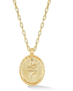Dower & Hall Snake Talisman Necklace - Metallic