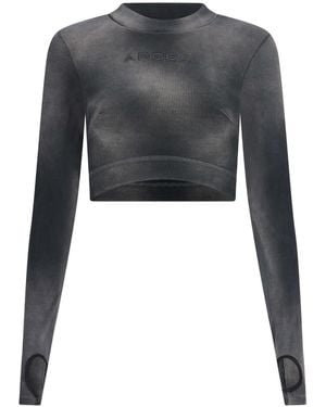 Ardea Long Sleeve Stealth Crop Top - Black