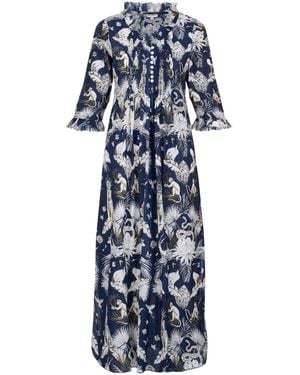 At Last Cotton Annabel Maxi Dress - Blue