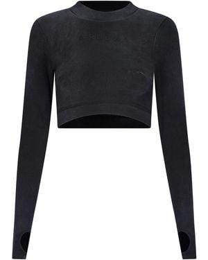 Ardea Long Sleeve Stealth Crop Top - Black