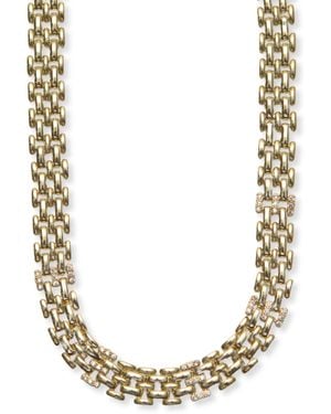 Argento Vivo Pave Panthera Link Necklace - Metallic