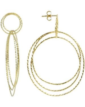 LOTT.gioielli Classic Earrings Triple Hoops Glow L - Metallic