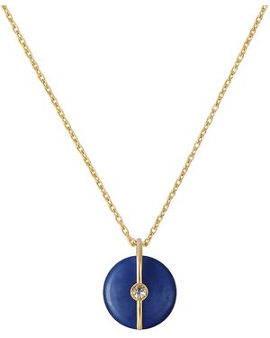 Ecce | Artisan Diamonds Enamelled Mini Diamond Buttons 14K Solid Necklace - Blue