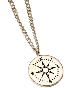Posh Totty Designs Sterling Travel Compass Necklace - Metallic