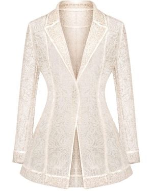 Elsava Lace Tailored Blazer - White