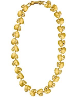 1610Istanbul Floral Chunky Necklace - Metallic