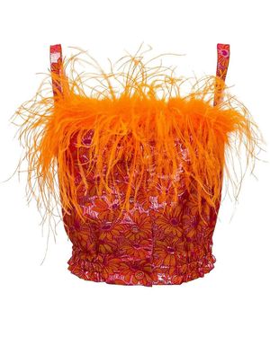 Andreeva Flower Top - Orange