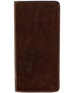 Time Resistance Leather Coat Wallet - Brown