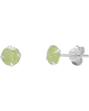 Spero London Sterling Glittering Stud Earring - Green
