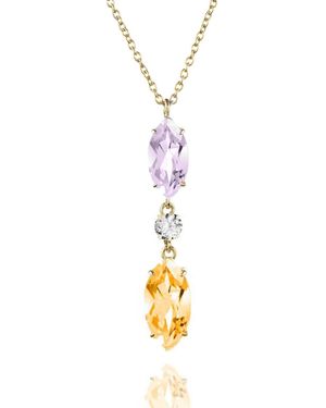 Augustine Jewels Amethyst & Citrine & Topaz Necklace - Metallic