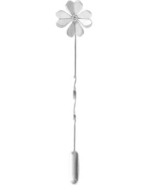 Lee Renee Diamond Lucky Clover Tie Pin/ Twist Tie Pin– - White