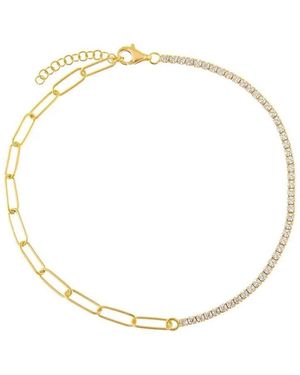 Nazzar Tennis Paperclip Chain Bracelet - Metallic