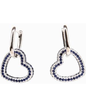 Addicted Hathor Earrings With Zicons Heart Color - Metallic