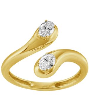 Artisan 14K Open Wrap Oval Cut Diamond Ring - Metallic