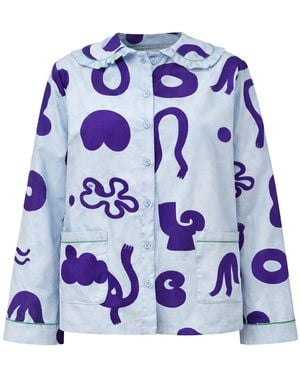 Wild Clouds Organic Cotton Pajama Shirt - Blue