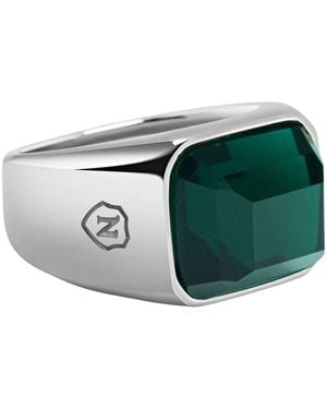 Nialaya Zircon Signet Ring - Green