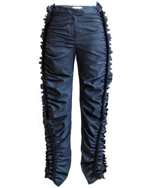 Ccy Currency Frill Trousers - Blue