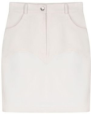 Úchè Denim Heart Skirt - White