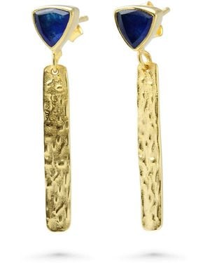 Isla Silver Jade Vermeil Drop Earrings - Blue