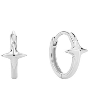 Vanhi 14K Recycled Solid Star Huggie Earring - Metallic