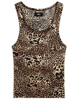 Other Leopard Print Cropped Beater - Brown