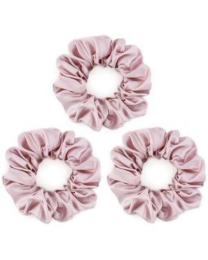 Silk Works Rose Quartz Large Scrunchies - Pink