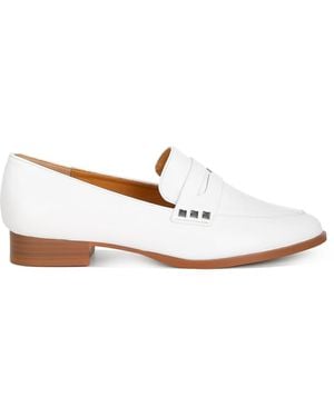 Rag & Co Noshiya Off Patent Pleather Penny Loafers By Rag & Co - White