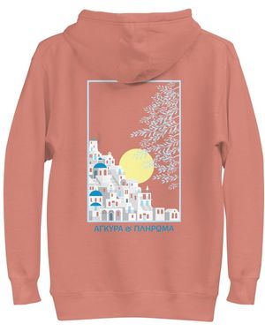 Anchor and Crew Cocktail Santorini Landmark Cotton Blend Hoodie - Pink
