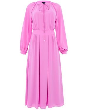 Exquise Regular Long Sleeve Chiffon Dress - Pink