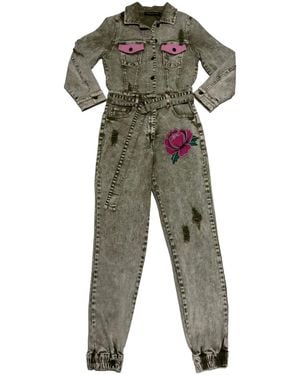 Circular Path Neutrals X Wren + Glory Jean Jacket Jumpsuit - Green