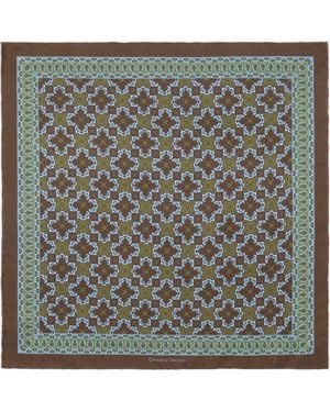 Otway & Orford 'Arabesque' Tile Design Silk Pocket Square - Grey