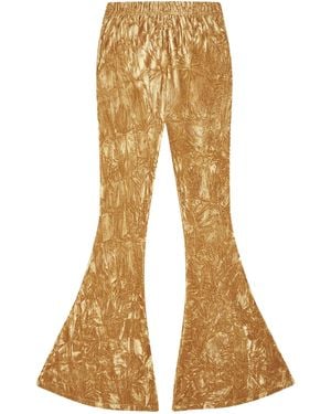 Little Lies Hendrix Ochre Velvet Flares - Natural