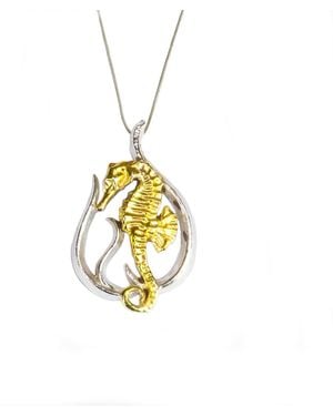 Simon Kemp Jewellers Seahorse Pendant Eighteen Carat On Solid Sterling - Metallic