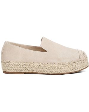 Rag & Co Neutrals Ellerie Soft Suede Flatform Heel Espadrilles - White