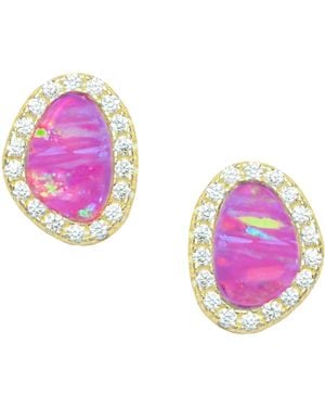 KAMARIA Opal Pebble Stud Earrings - Purple