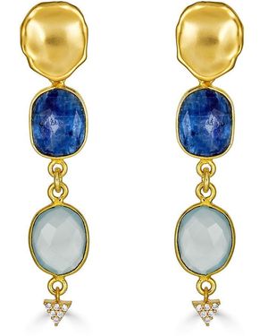 Loni Paul Jewelry Aquamarine & Kyanite Earrings - Blue
