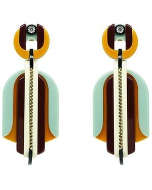 Gissa Bicalho Handmade Acrylic Earring Protea - Green