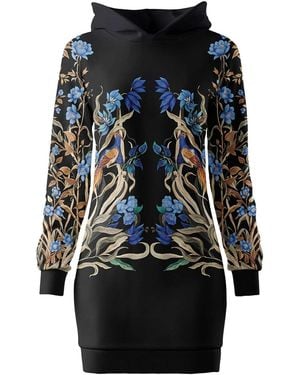 Aloha From Deer Mirror Oversize Hoodie Dress - Black