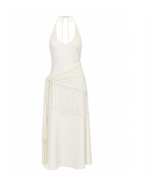 Tohen Neutrals Manon Midi Scarf Dress - White