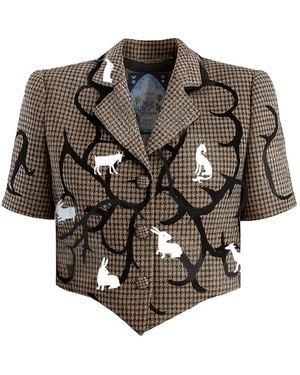 Castaneda Country Short Sleeve Tailored Jacket - Brown