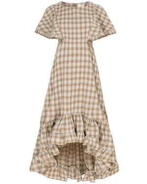 Lisa The Label La La Dress Check Cotton - Natural