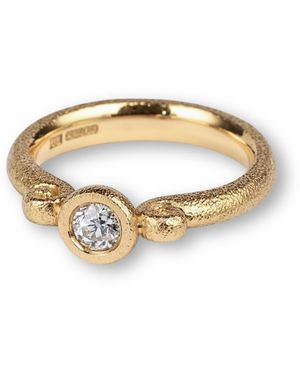 Adrian Ashley Old-Cut Vintage Diamond & Genuine Fairtrade Eighteen Carat Handmade Ring - Metallic