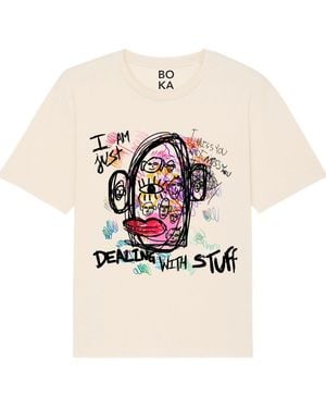 Boutique Kaotique I Am Just Dealing With Stuff Organic Cotton T-Shirt - Natural