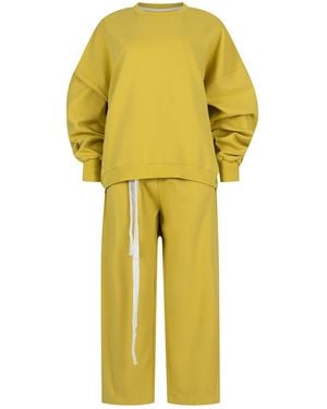 Clothes by Locker Room Oversized Sweat Set With Open Back - Yellow