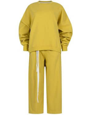 Clothes by Locker Room Oversized Sweat Set With Open Back - Yellow