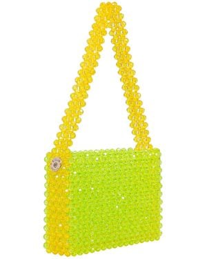 Tillie Beads Colour Pop Beaded Shoulder Bag - Yellow