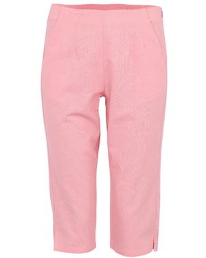 Zetaye Celeste Linen Cotton Capri Pant - Pink