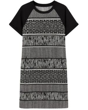 Conquista Short Sleeve Straight Dress - Black