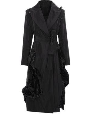 Silvia Serban Metallic Thread Taffeta Trench Dress - Black